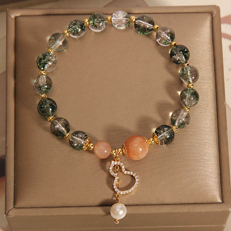 Bracelet de confiance en cristal fantôme vert pour la croissance