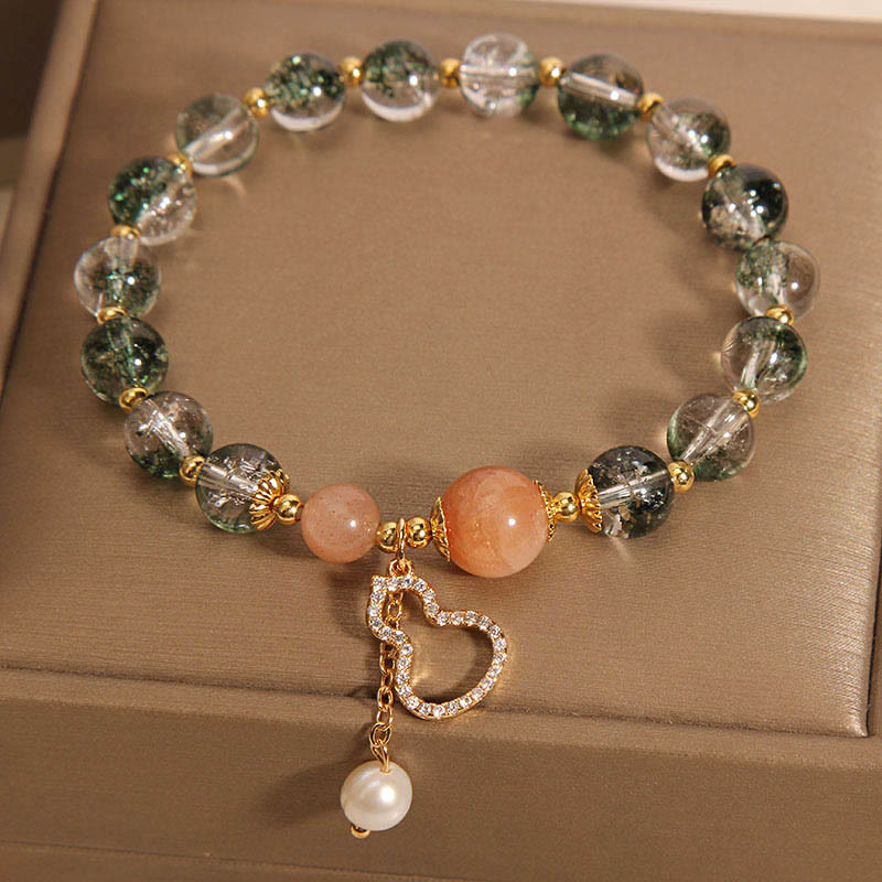 Bracelet de confiance en cristal fantôme vert pour la croissance