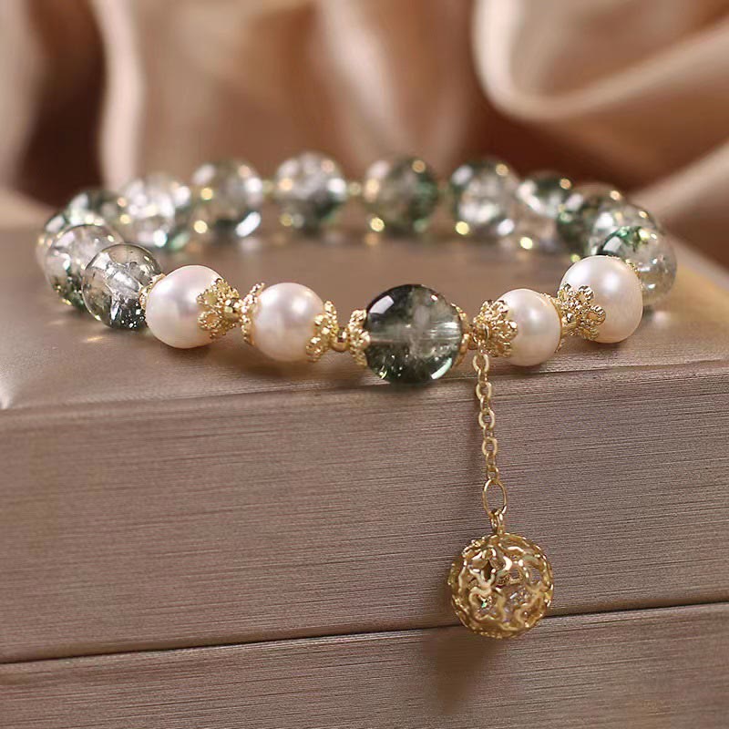 Bracelet d'acceptation de soi Fantôme vert et perle Perles de 8 mm