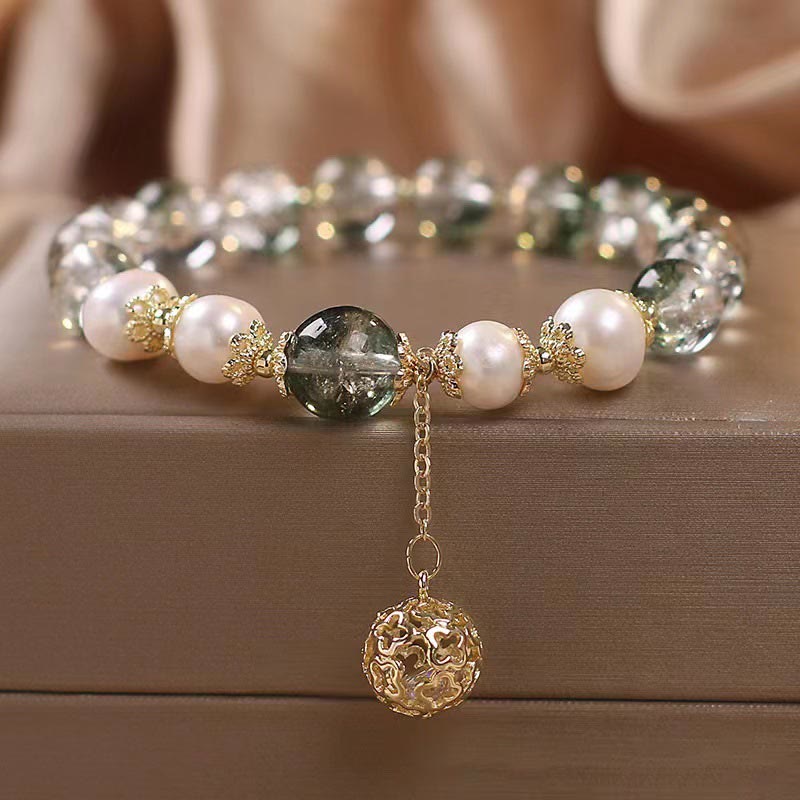 Bracelet d'acceptation de soi Fantôme vert et perle Perles de 8 mm