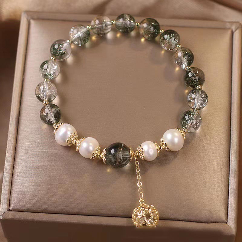 Bracelet d'acceptation de soi Fantôme vert et perle Perles de 8 mm
