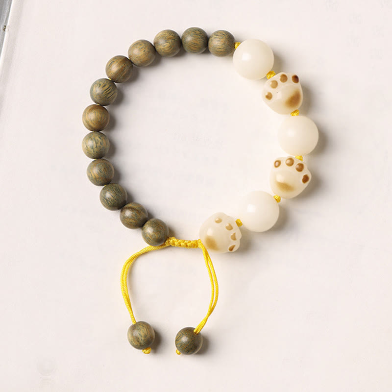 Bracelet de guérison unisexe en bois de santal vert et graines de Bodhi, perles de 8 mm