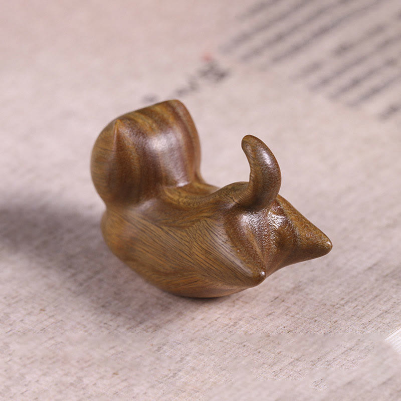 Brûle-encens chat en bois de santal vert 5,6 cm Décoration apaisante