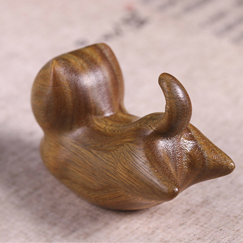 Brûle-encens chat en bois de santal vert 5,6 cm Décoration apaisante