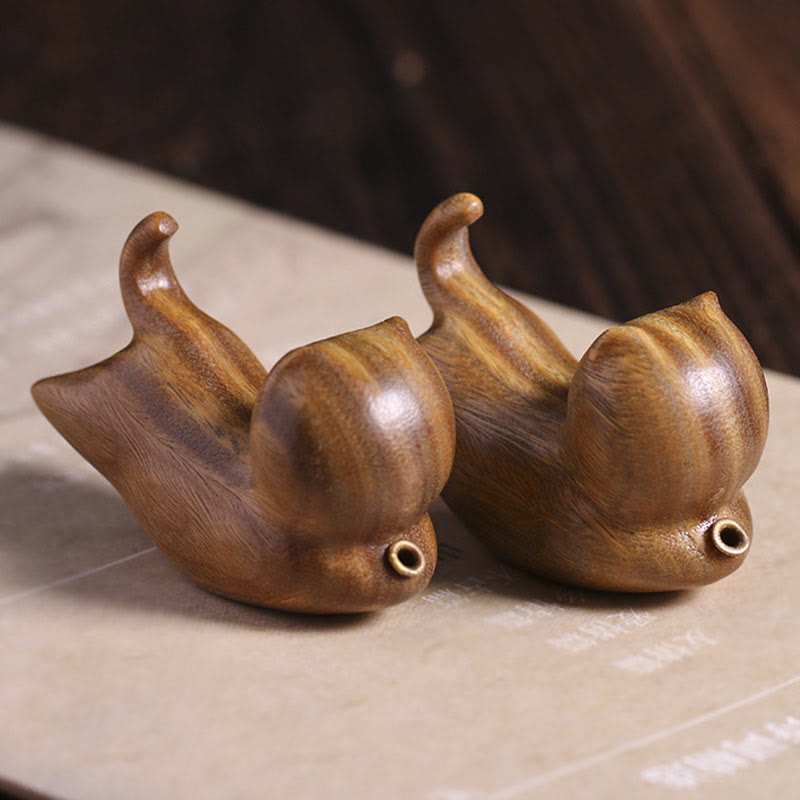 Brûle-encens chat en bois de santal vert 5,6 cm Décoration apaisante