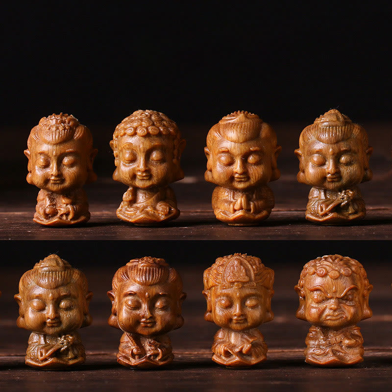 Décoration Bouddha du zodiaque chinois en bois de santal vert