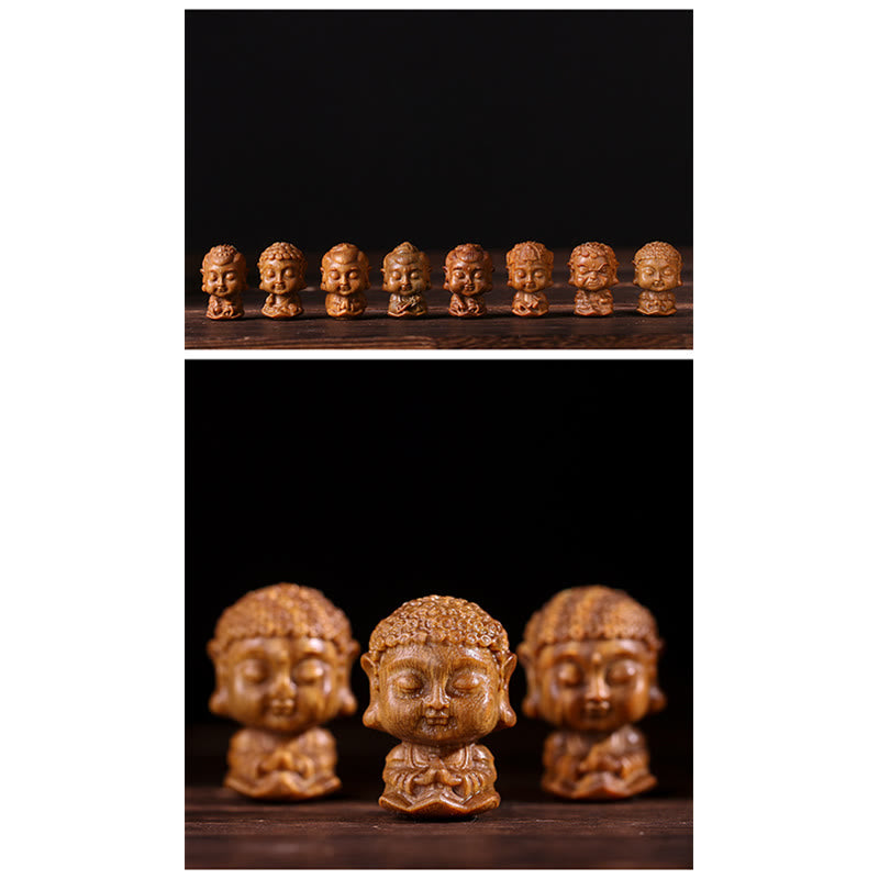 Décoration Bouddha du zodiaque chinois en bois de santal vert