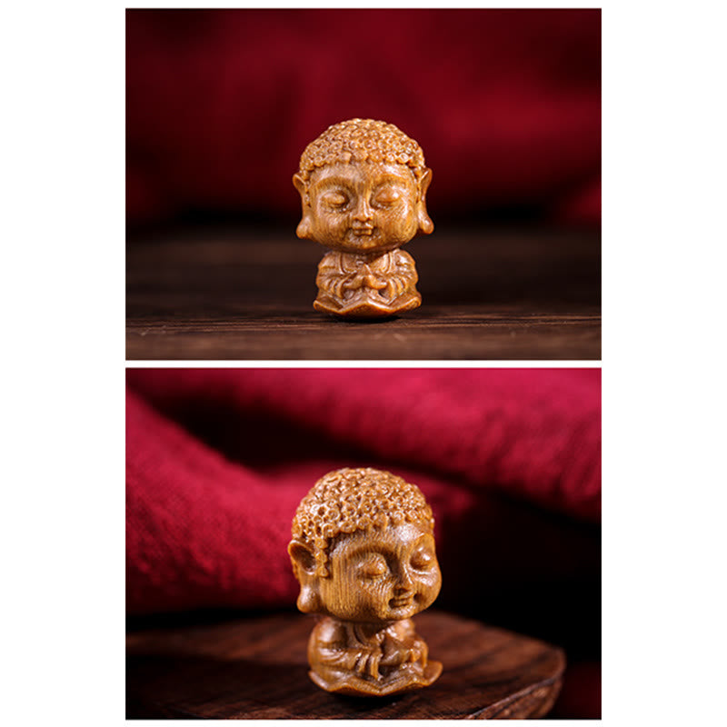 Décoration Bouddha du zodiaque chinois en bois de santal vert