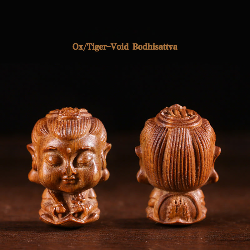 Décoration Bouddha du zodiaque chinois en bois de santal vert