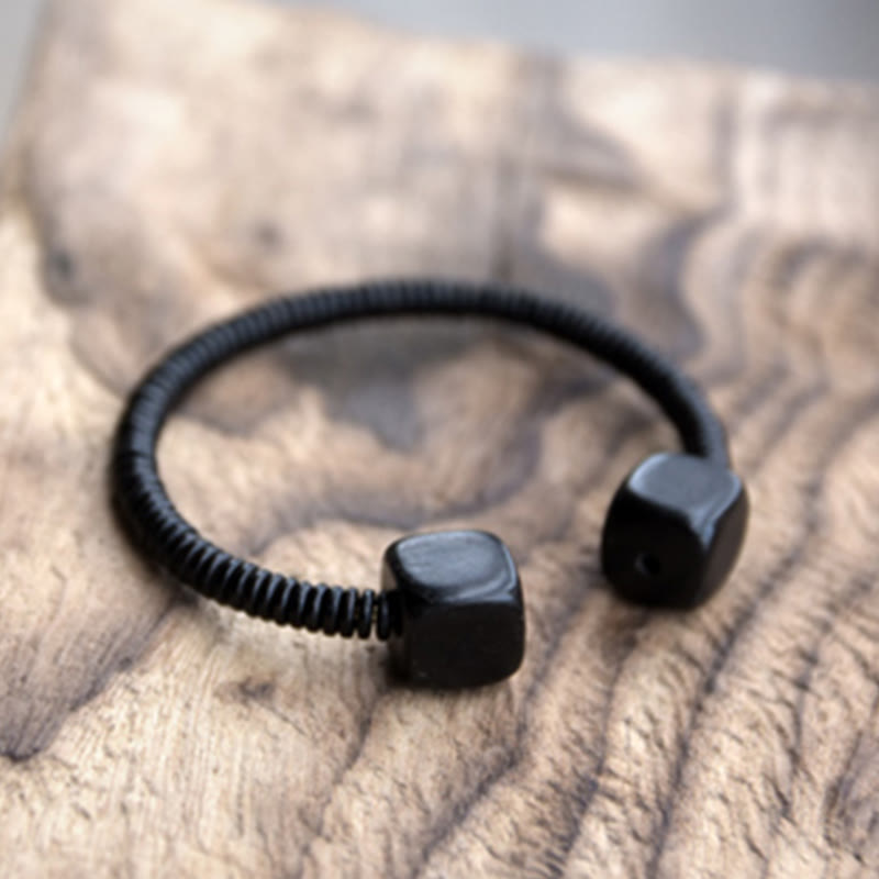 Bracelet d'équilibre cube en bois de santal vert 16-17 cm