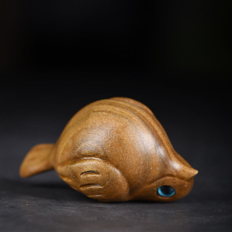 Décoration de bureau zen en forme de mini pie en bois de santal vert