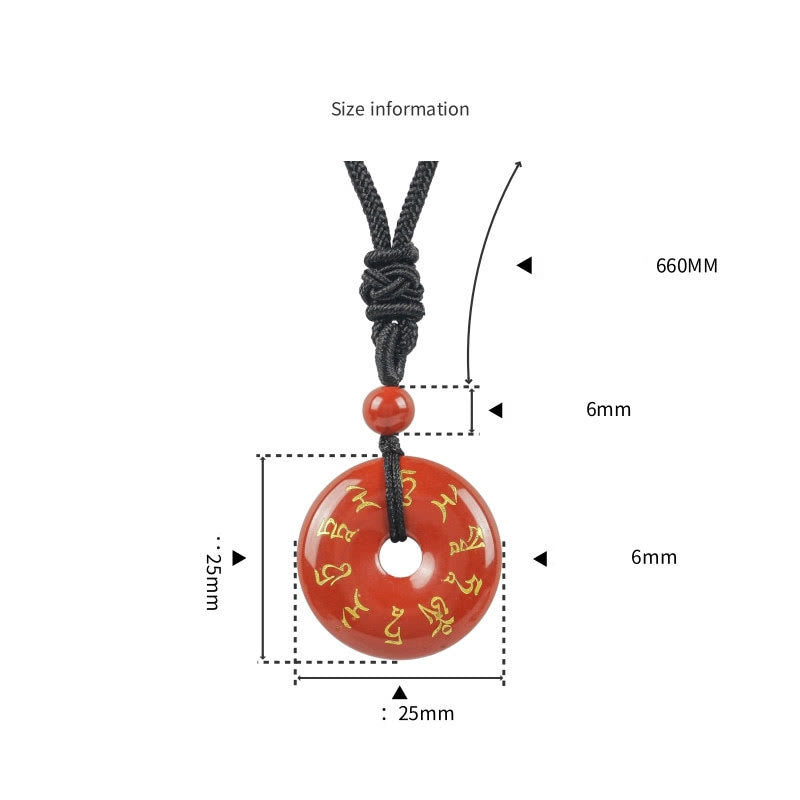 Collier pendentif en obsidienne noire avec mantra de Tara verte