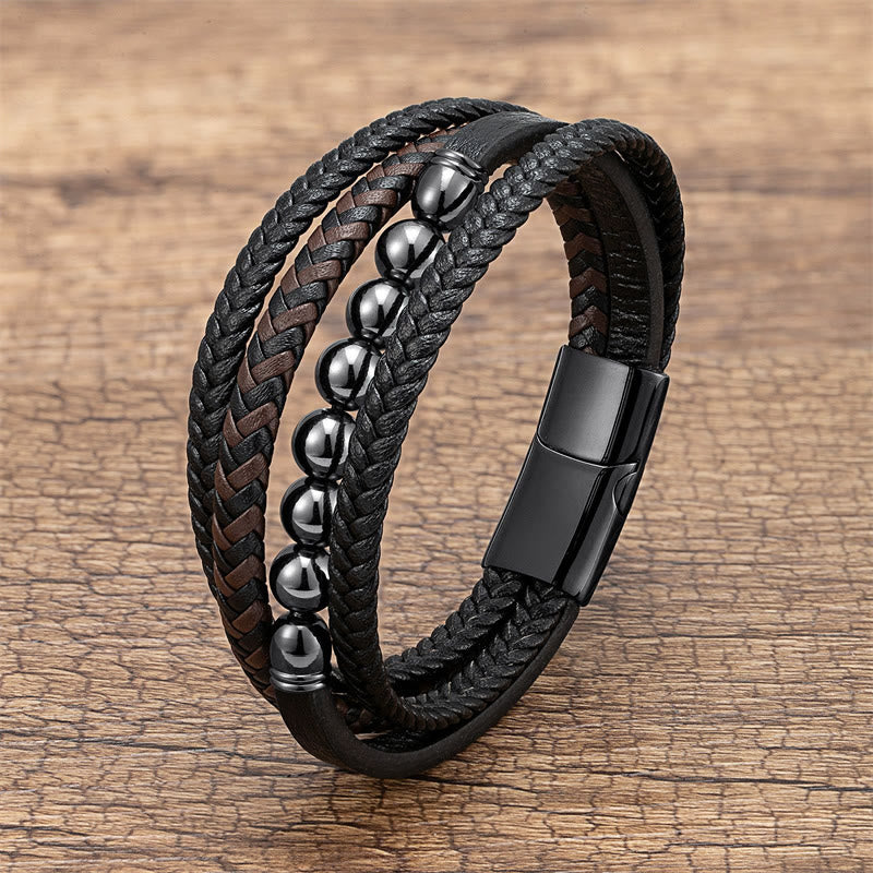 Bracelet en cuir positif œil de tigre vert 16-18 cm