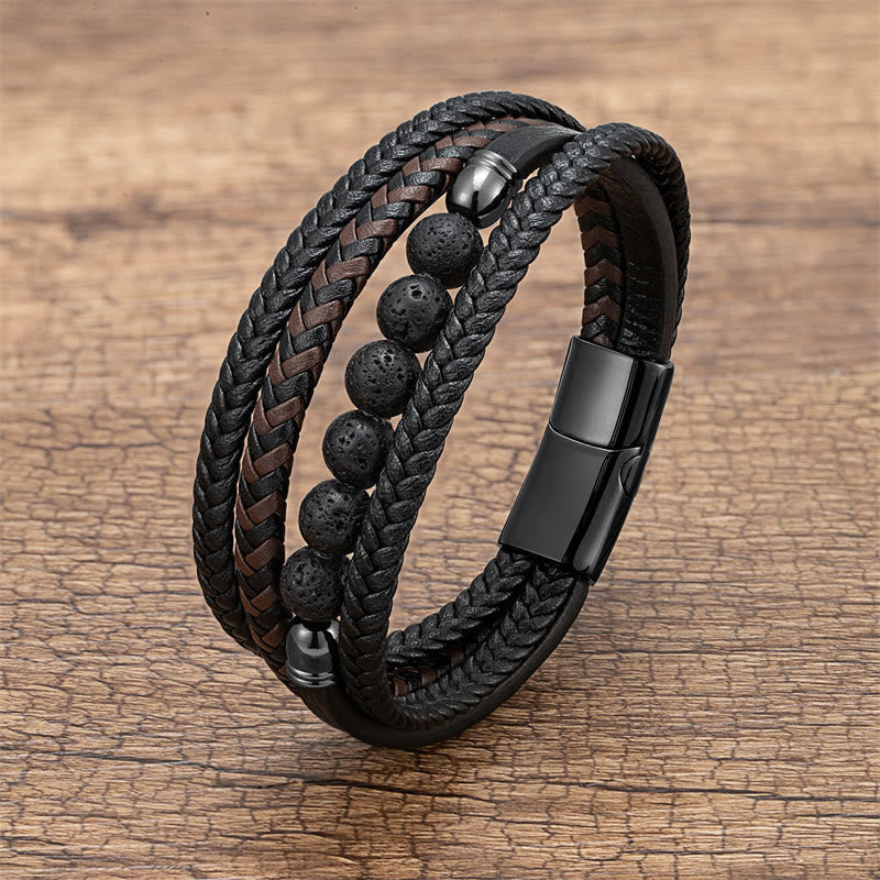 Bracelet en cuir positif œil de tigre vert 16-18 cm