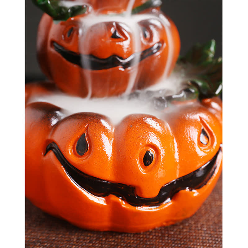 Brûleur d'encens à reflux en résine en forme de citrouille d'Halloween