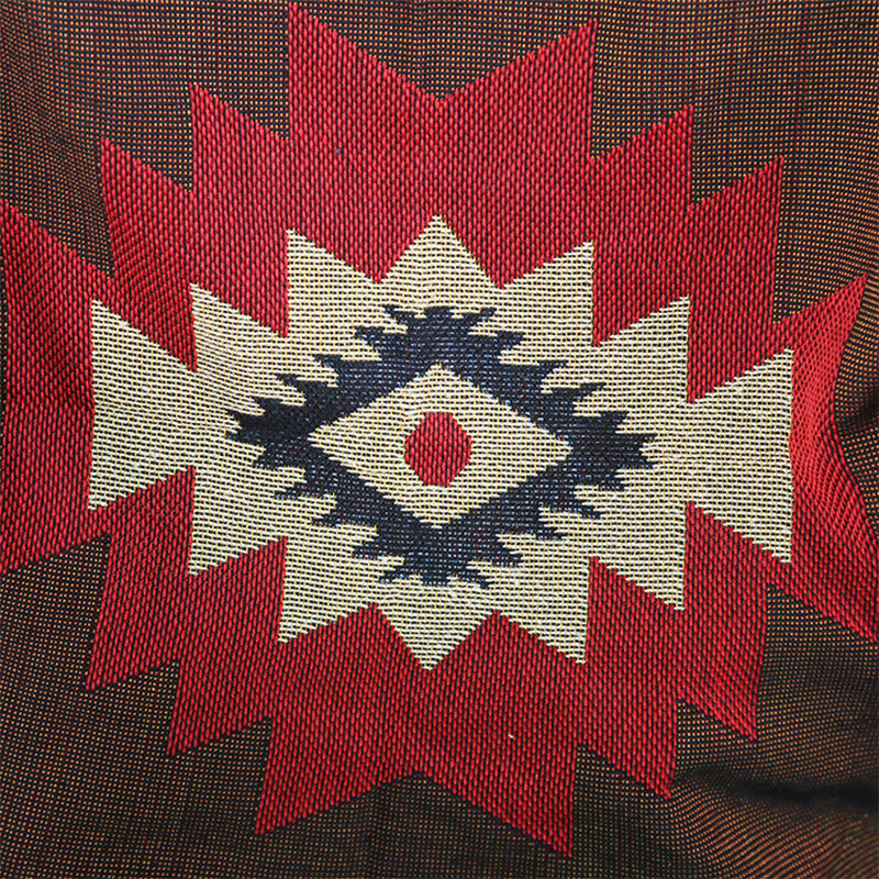 Couverture tibétaine géométrique teinte à la main | Zen Decor Comfort