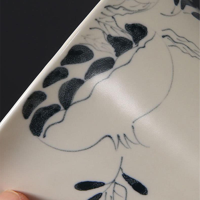 Tasse à thé Gaiwan en céramique peinte à la main avec couvercle 200 ml | Décor Zen