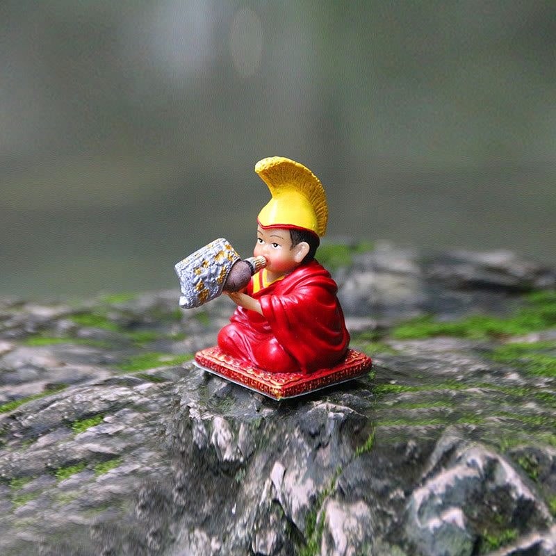 Figurines de lamas tibétains peintes à la main | Statues spirituelles en résine