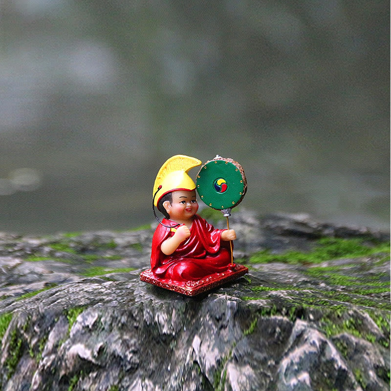 Figurines de lamas tibétains peintes à la main | Statues spirituelles en résine