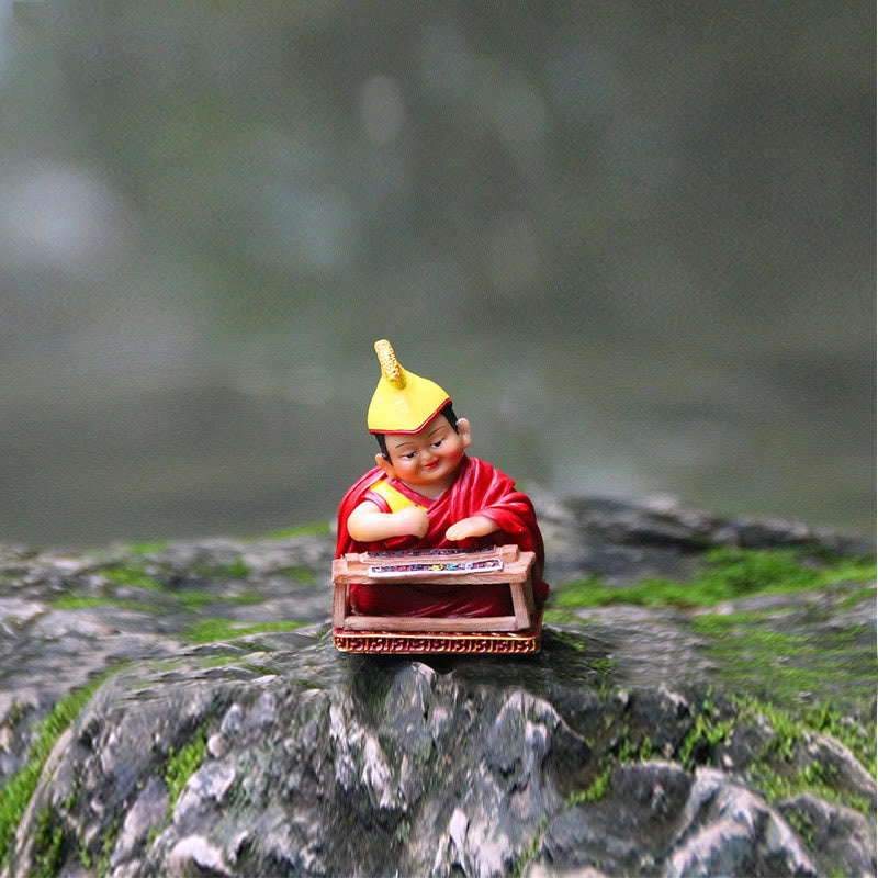 Figurines de lamas tibétains peintes à la main | Statues spirituelles en résine