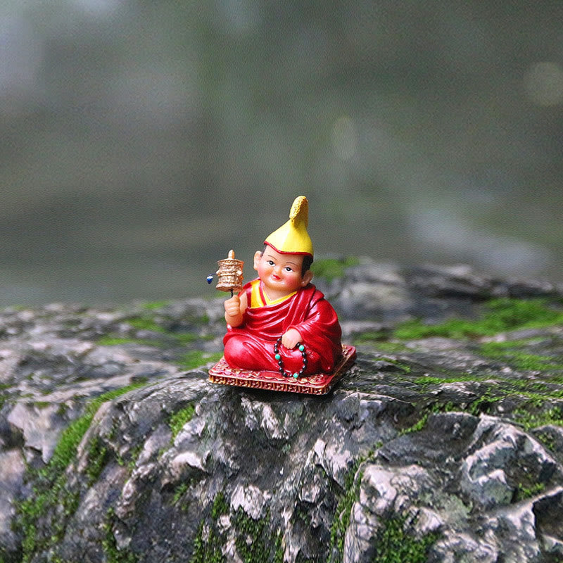 Figurines de lamas tibétains peintes à la main | Statues spirituelles en résine