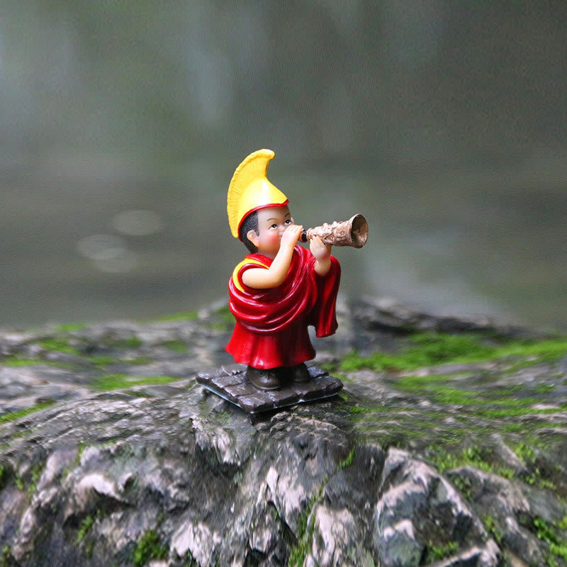 Figurines de lamas tibétains peintes à la main | Statues spirituelles en résine