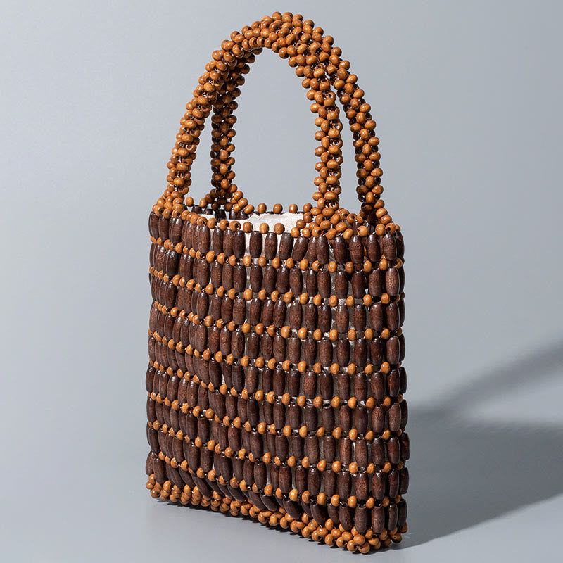 Sac à main en perles de bois tissées à la main - Sac spirituel bohème