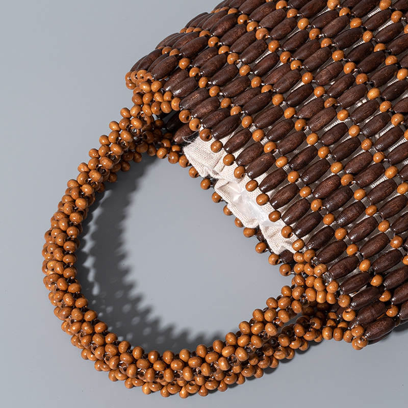 Sac à main en perles de bois tissées à la main - Sac spirituel bohème