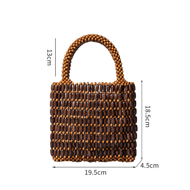 Sac à main en perles de bois tissées à la main - Sac spirituel bohème