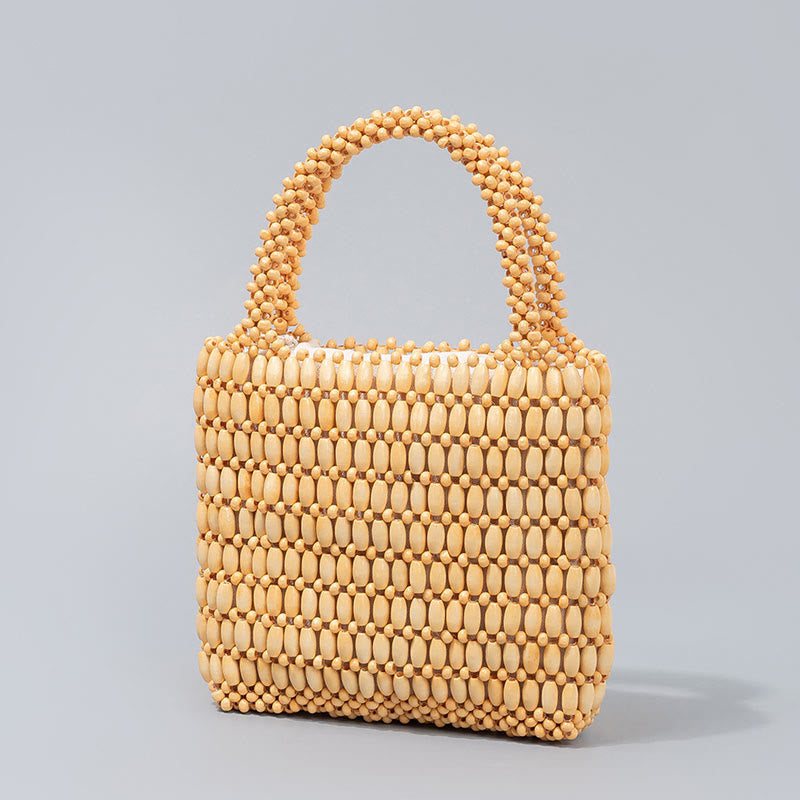 Sac à main en perles de bois tissées à la main - Sac spirituel bohème