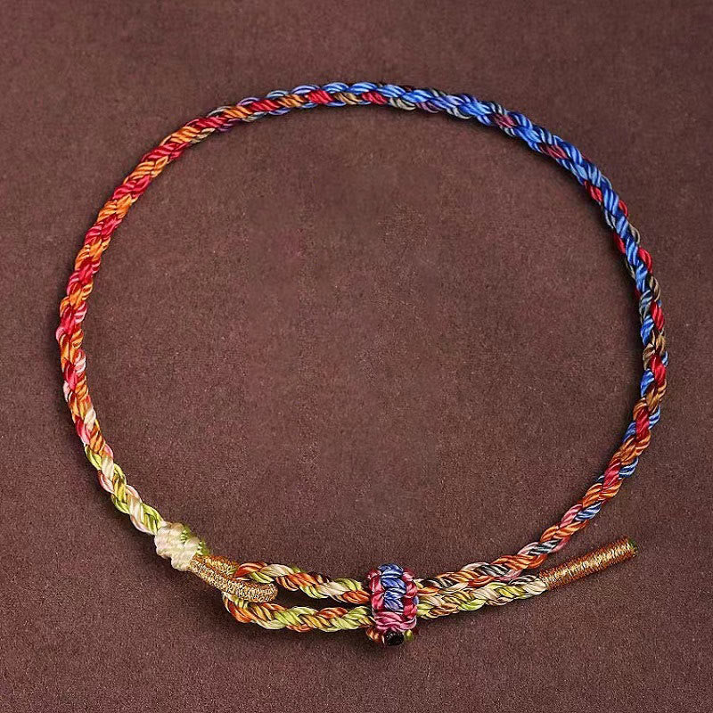 Bracelet en corde rouge coloré fabriqué à la main pour la chance et la protection