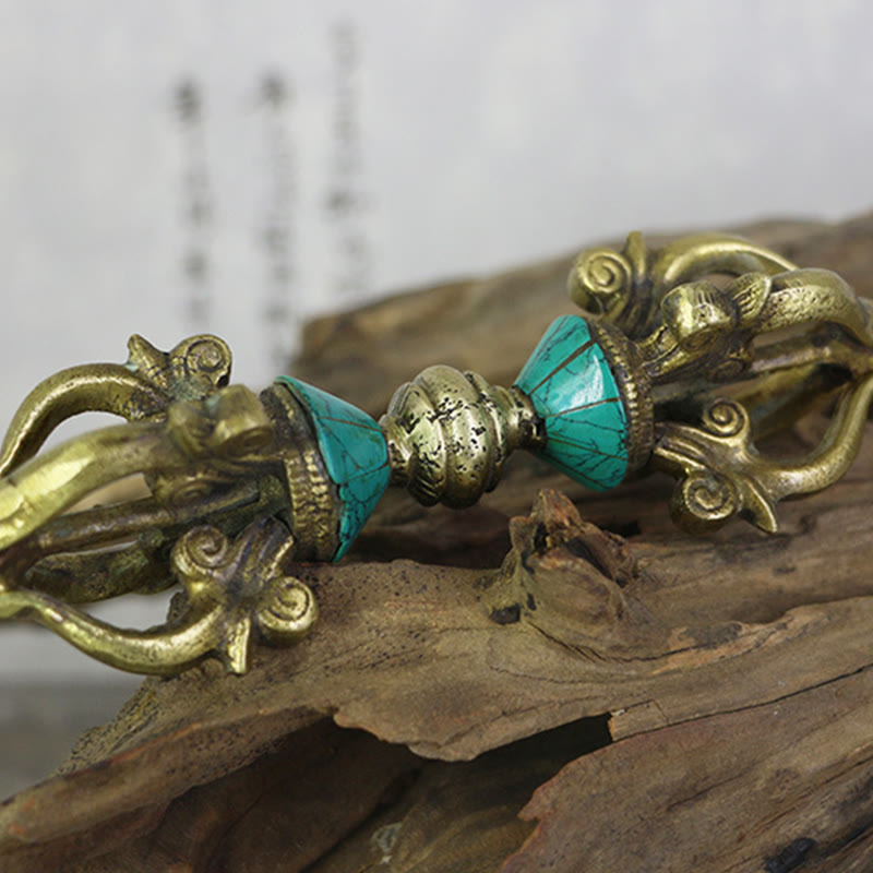 Vajra Dorje tibétain à cinq griffes en cuivre fabriqué à la main pour l'illumination