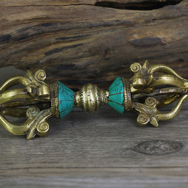 Vajra Dorje tibétain à cinq griffes en cuivre fabriqué à la main pour l'illumination