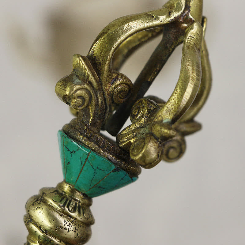 Vajra Dorje tibétain à cinq griffes en cuivre fabriqué à la main pour l'illumination