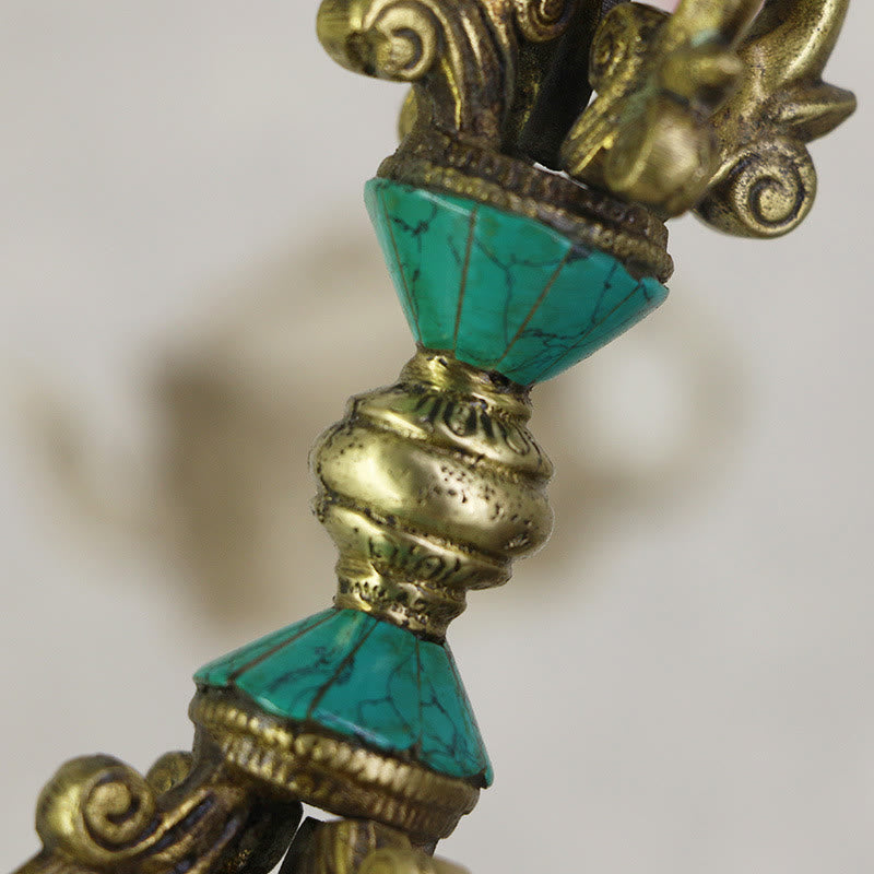 Vajra Dorje tibétain à cinq griffes en cuivre fabriqué à la main pour l'illumination