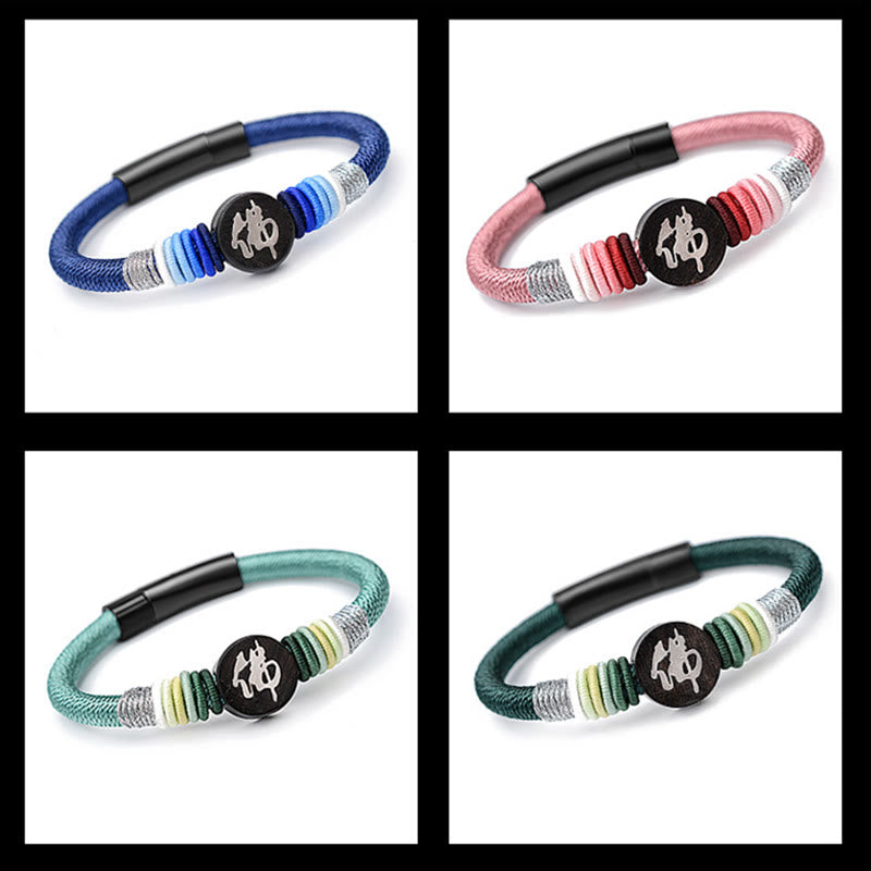 Bracelet Bouddha en ébène fait main avec cordon rouge | Protection