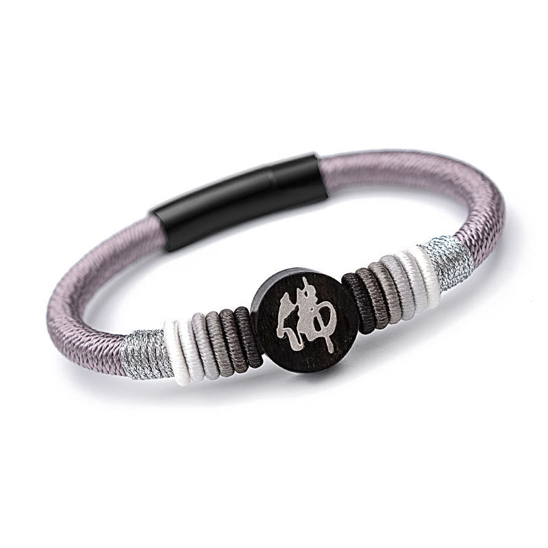 Bracelet Bouddha en ébène fait main avec cordon rouge | Protection