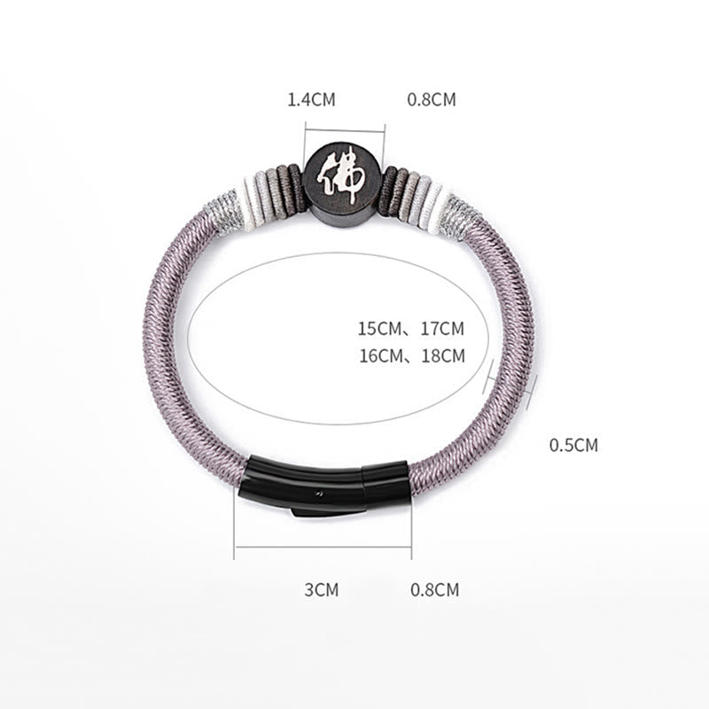 Bracelet Bouddha en ébène fait main avec cordon rouge | Protection