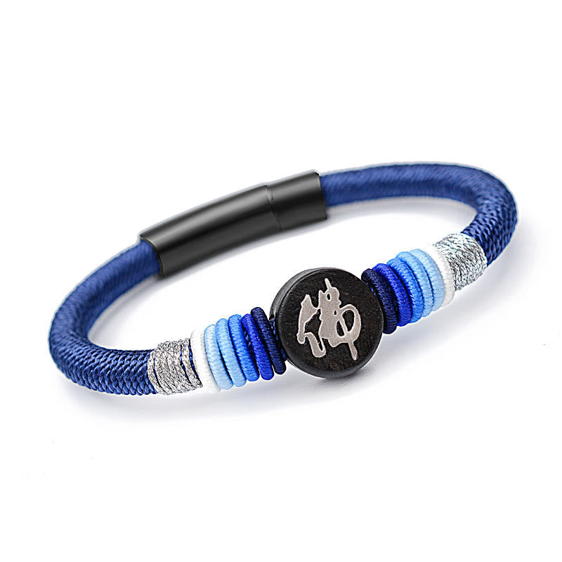 Bracelet Bouddha en ébène fait main avec cordon rouge | Protection