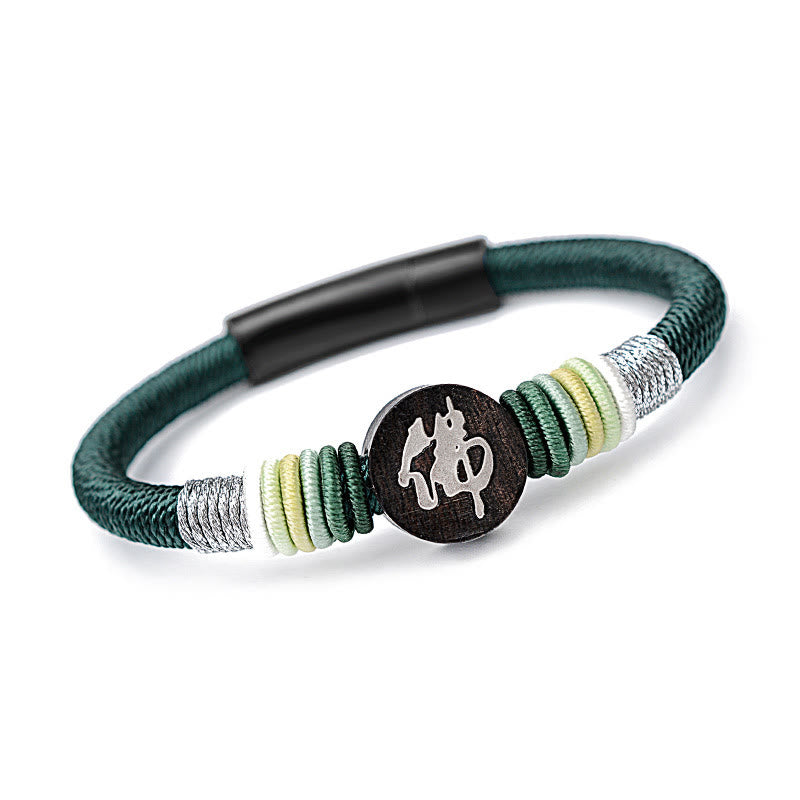 Bracelet Bouddha en ébène fait main avec cordon rouge | Protection