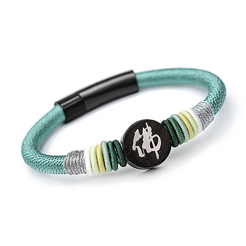 Bracelet Bouddha en ébène fait main avec cordon rouge | Protection