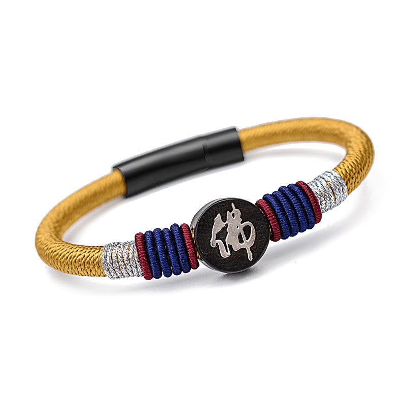 Bracelet Bouddha en ébène fait main avec cordon rouge | Protection