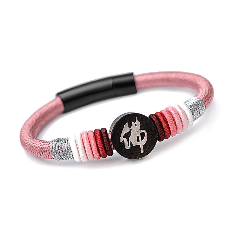 Bracelet Bouddha en ébène fait main avec cordon rouge | Protection