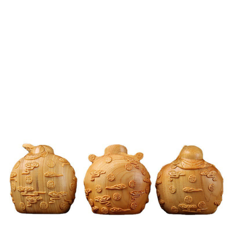 Décoration Feng Shui artisanale en bois miniature à trois étoiles pour la prospérité