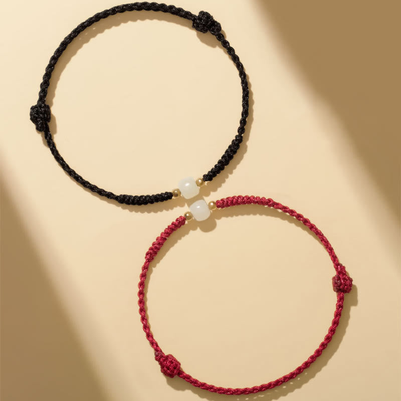 Bracelet d'abondance en perles de jade porte-bonheur fabriqué à la main