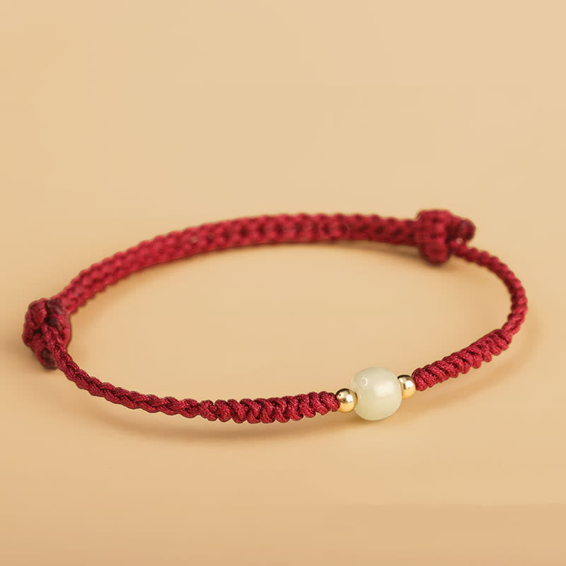 Bracelet d'abondance en perles de jade porte-bonheur fabriqué à la main