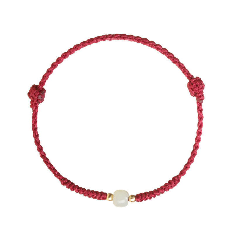 Bracelet d'abondance en perles de jade porte-bonheur fabriqué à la main