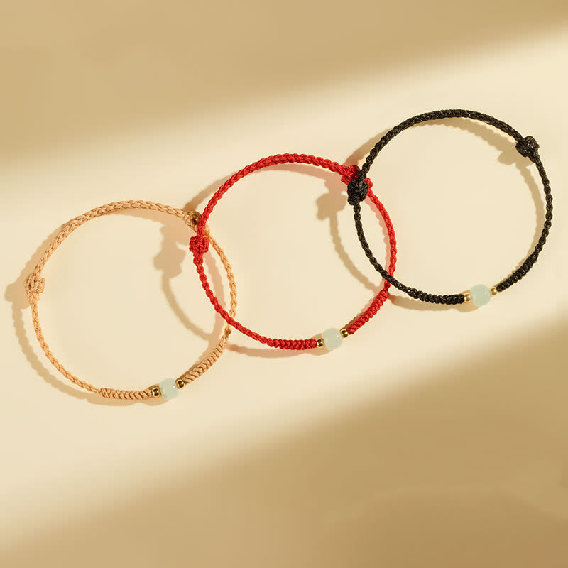 Bracelet d'abondance en perles de jade porte-bonheur fabriqué à la main