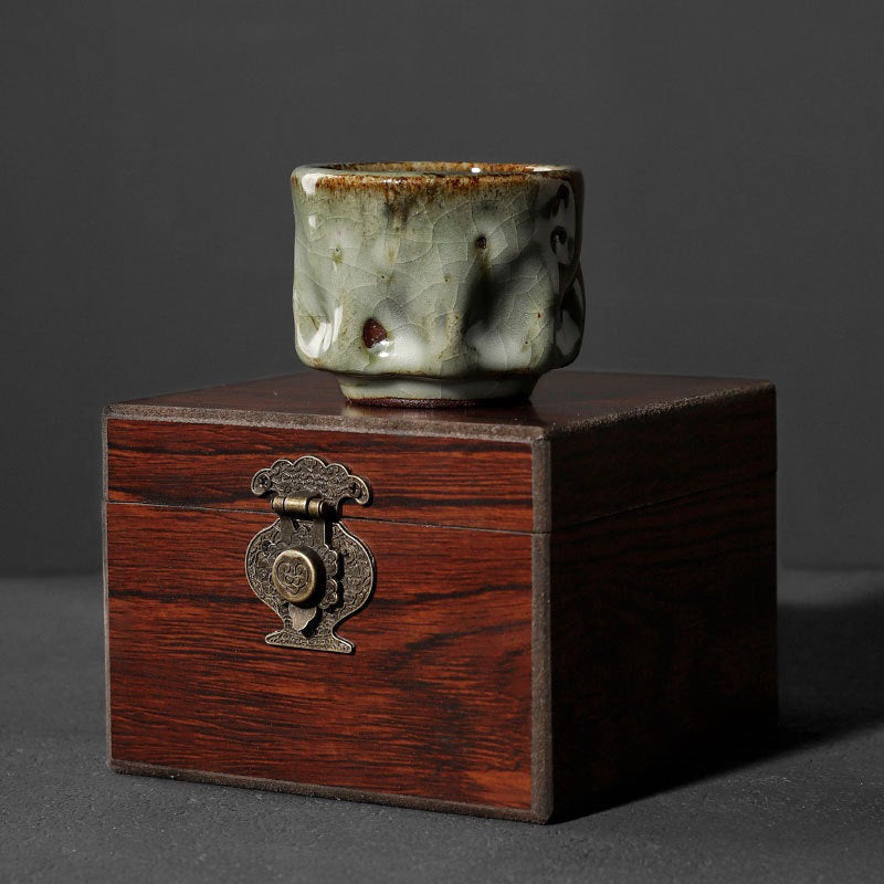 Tasse à thé en céramique Jianzhan fabriquée à la main 110 ml avec texture de glace craquelée