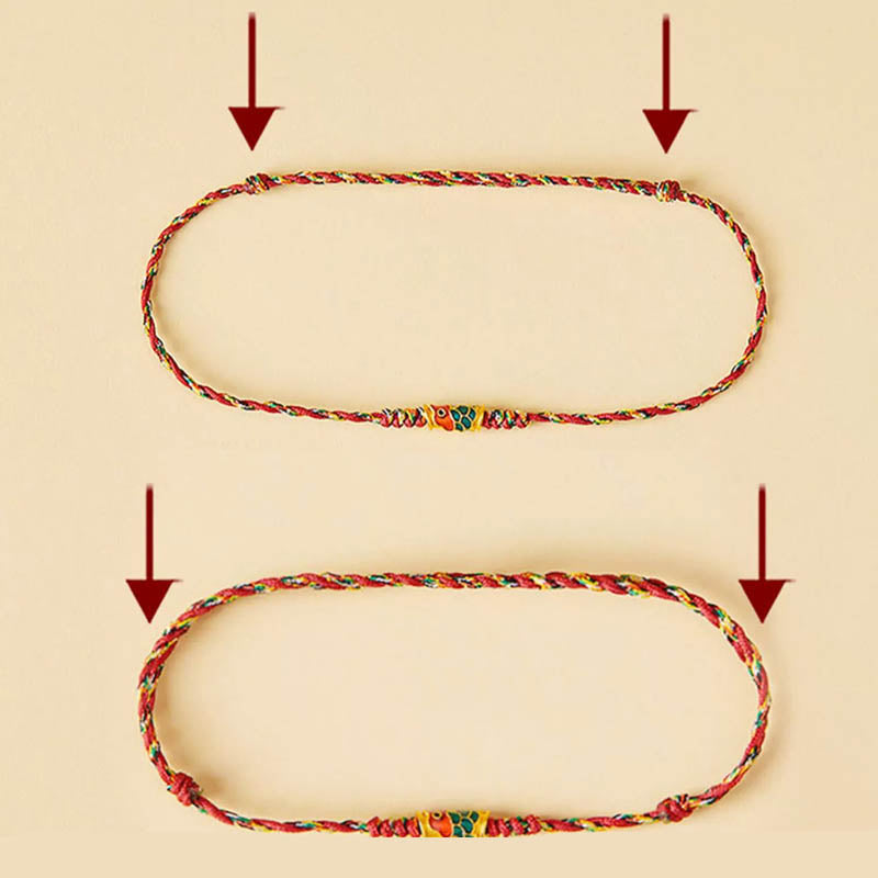 Bracelet tressé artisanal en forme de poisson koï, richesse et prospérité